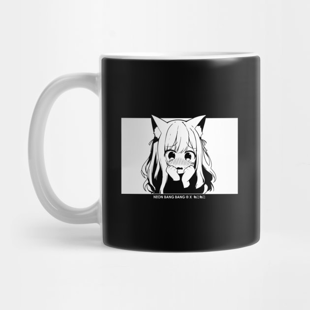 Anime Manga Neko Cat Girl Aesthetic Kawaii Japanese Otaku Black by Neon Bang Bang